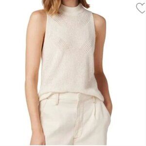 Joe's Jeans Women Sweater Teddi Tank Vest XL Cream Academia Cotton Old Money‎